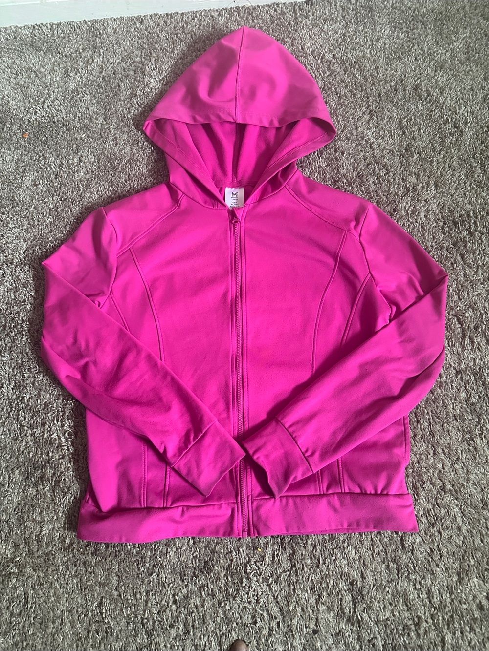 Girls' Hooded Zip-Up Jacket - Hot Pink